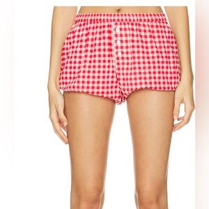 Red Gingham Checkered Shorts